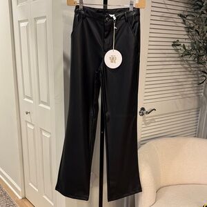 Princess Polly - Susie Pants (Black Vegan Leather)
